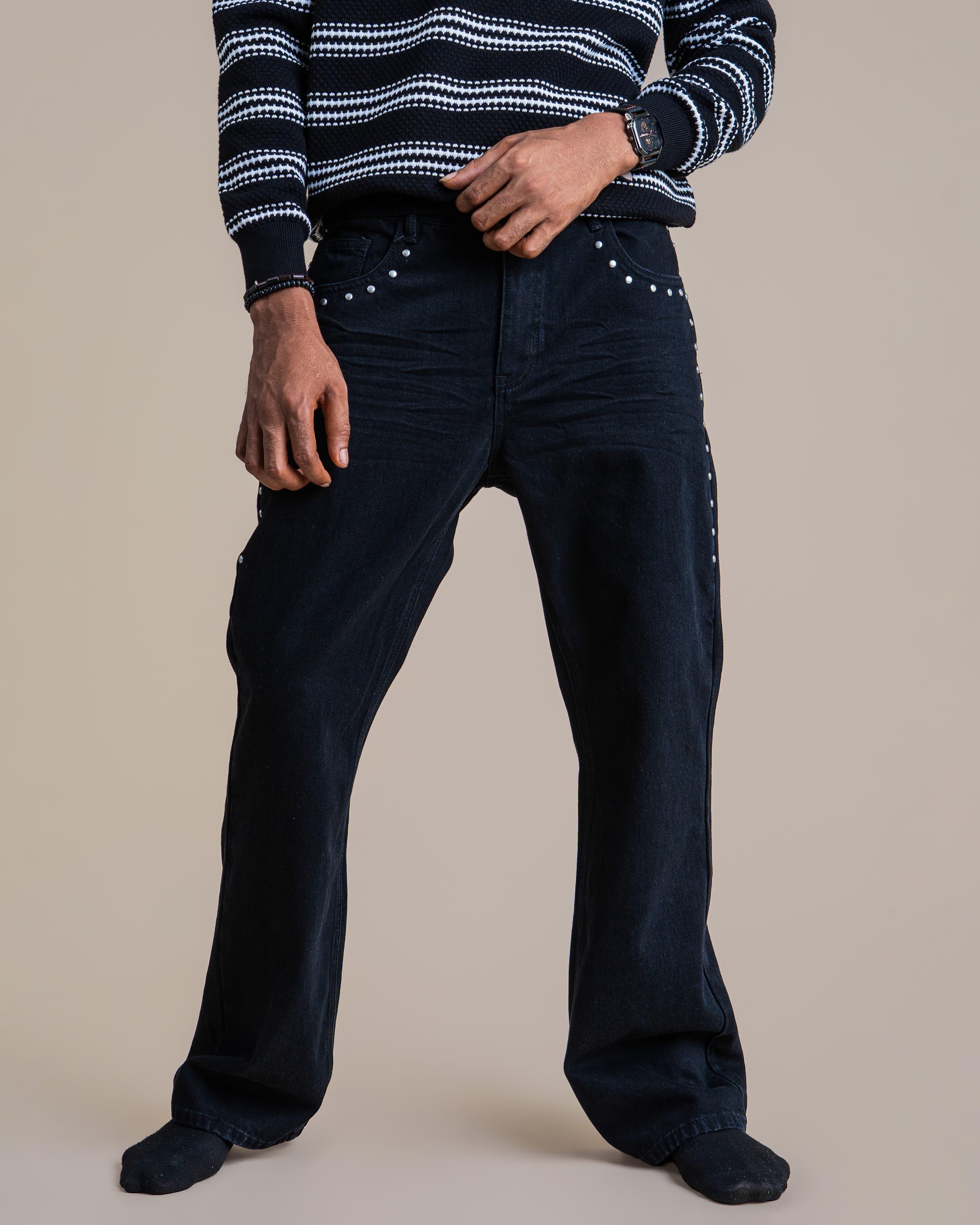 STUDDED DENIM 