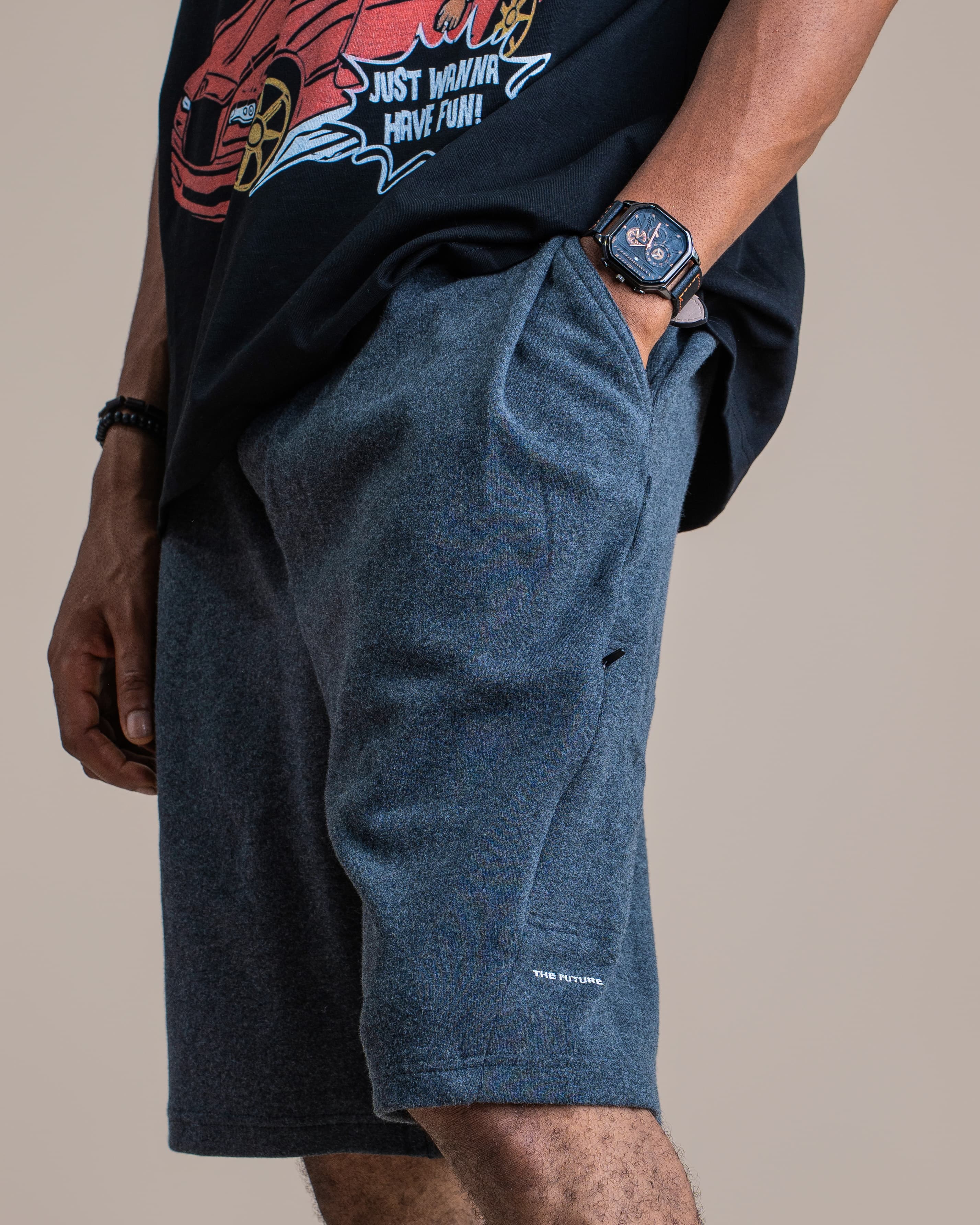 FUTURISTIC DARK GRAY SHORT - View 3