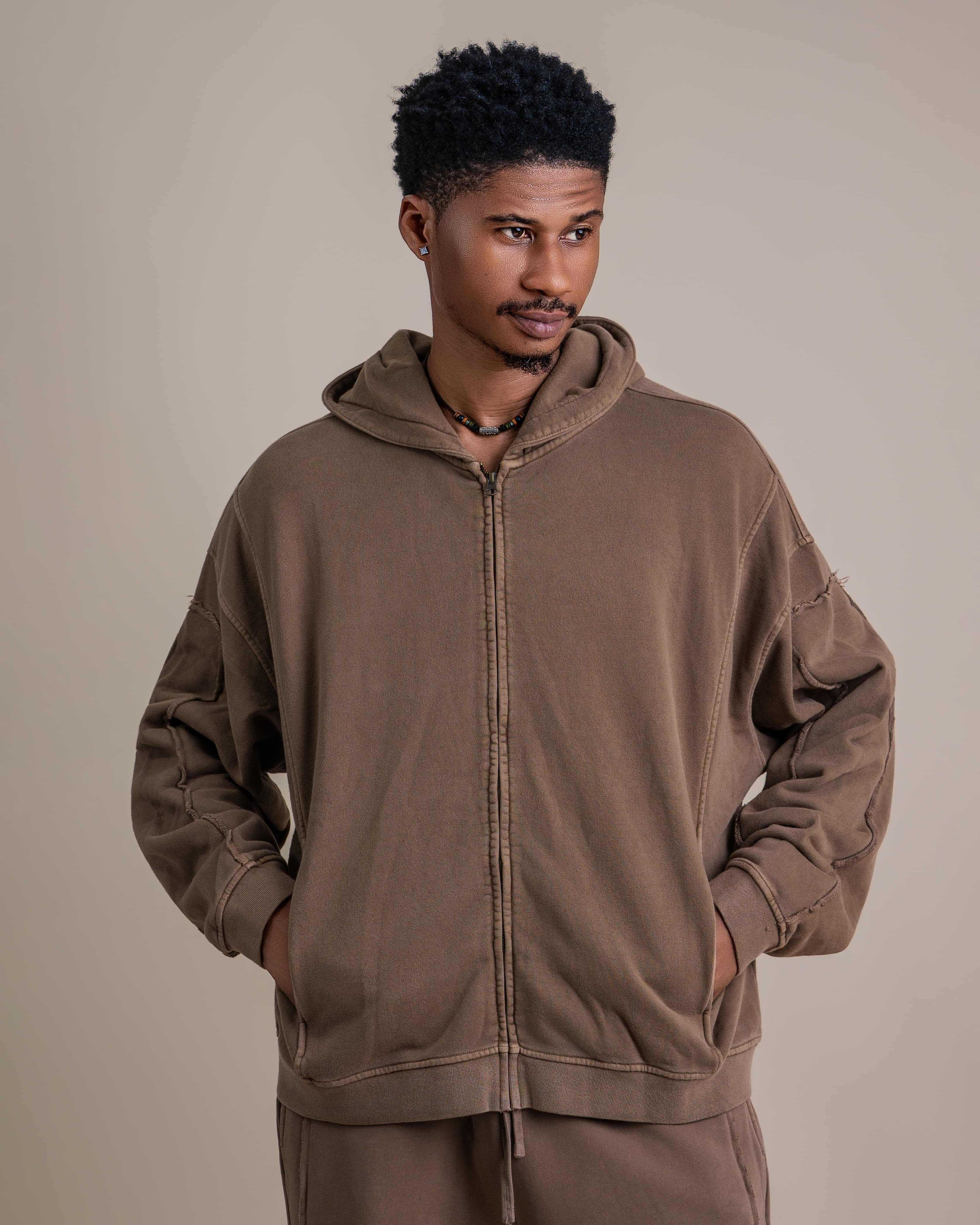 OVERWORKED BR ZIP HOODIE