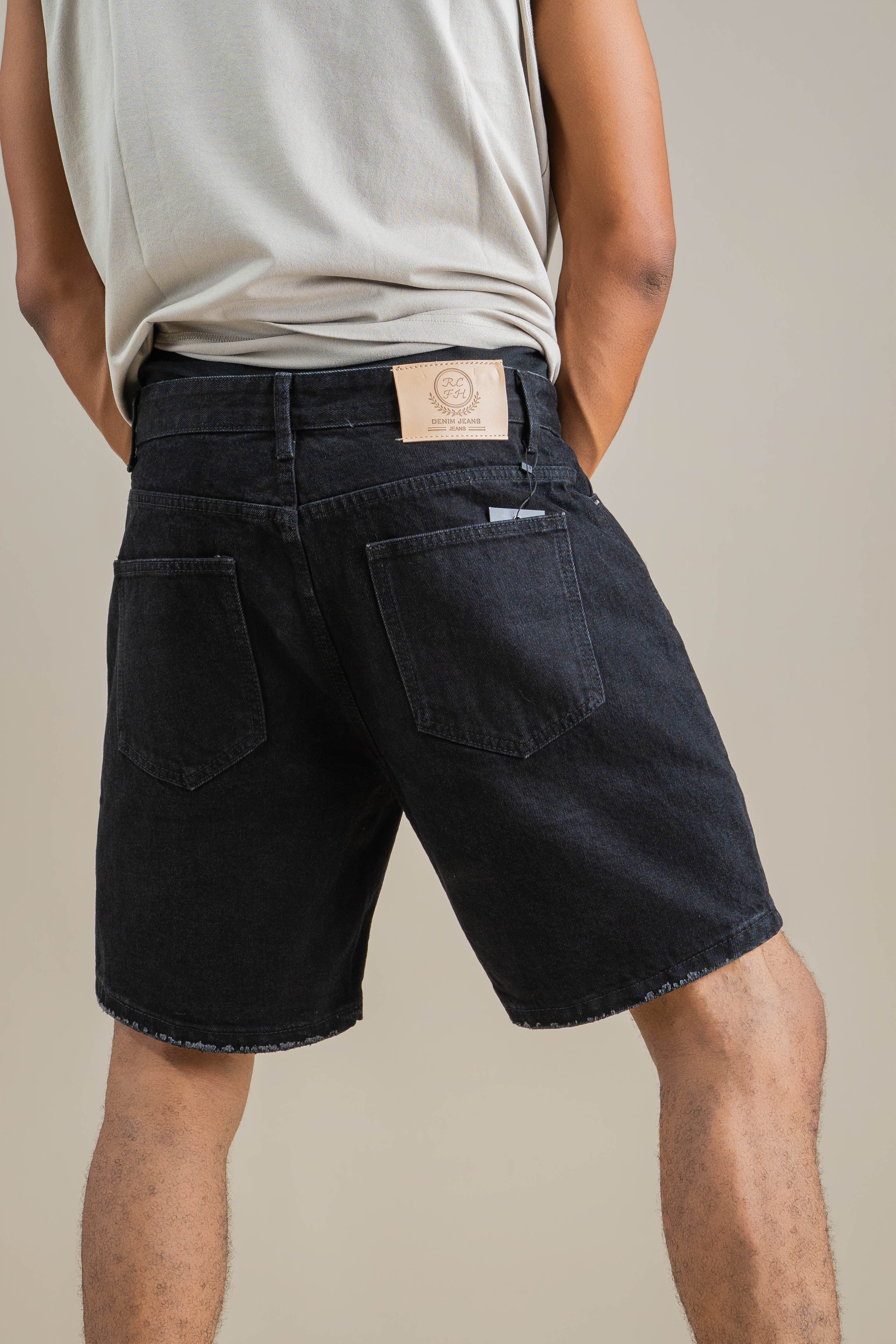 PLAIN SHADOW DENIM SHORT - View 2