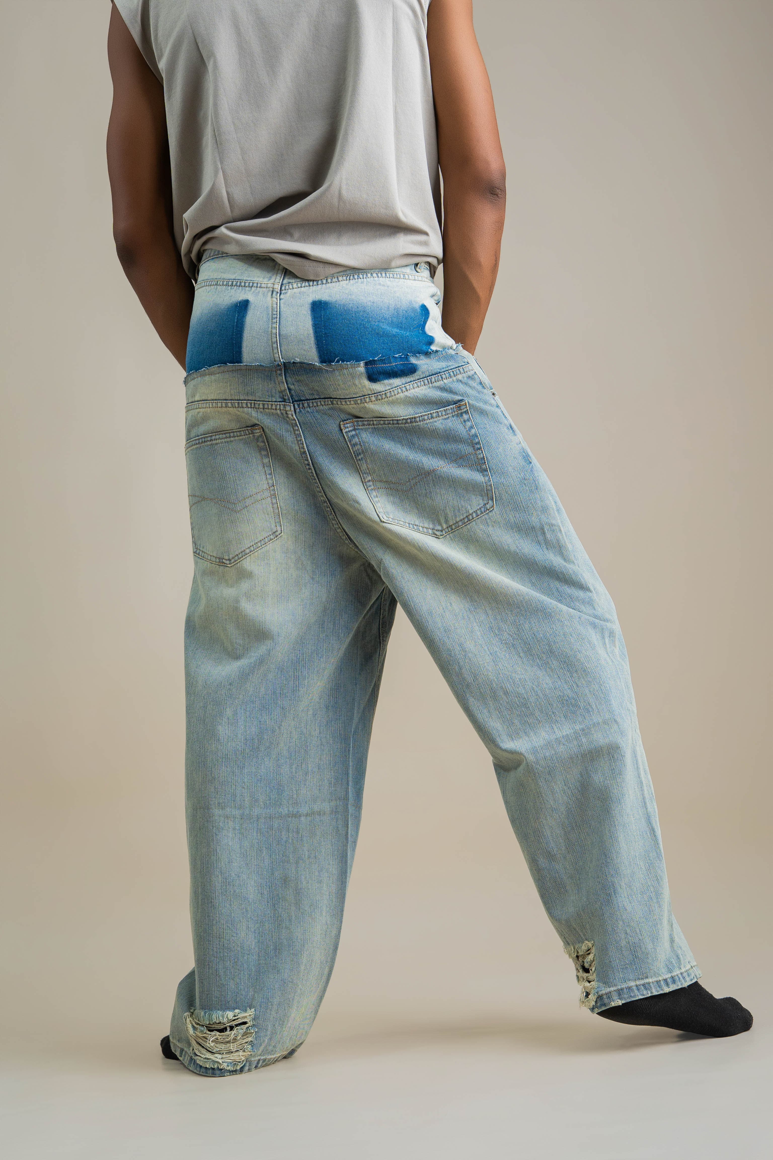 DOUBLE WAISTED JEANS - View 3