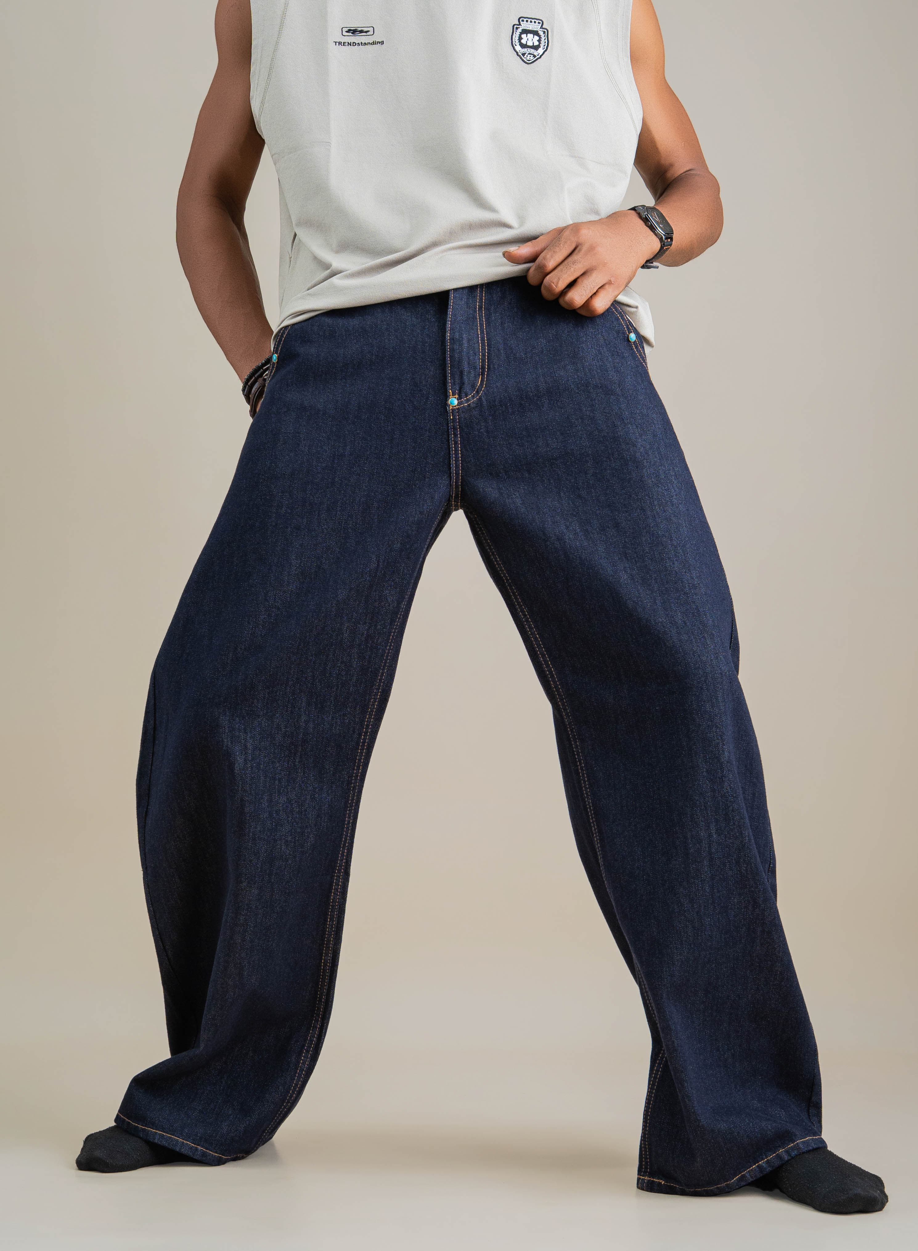 RIVET BARREL JEANS