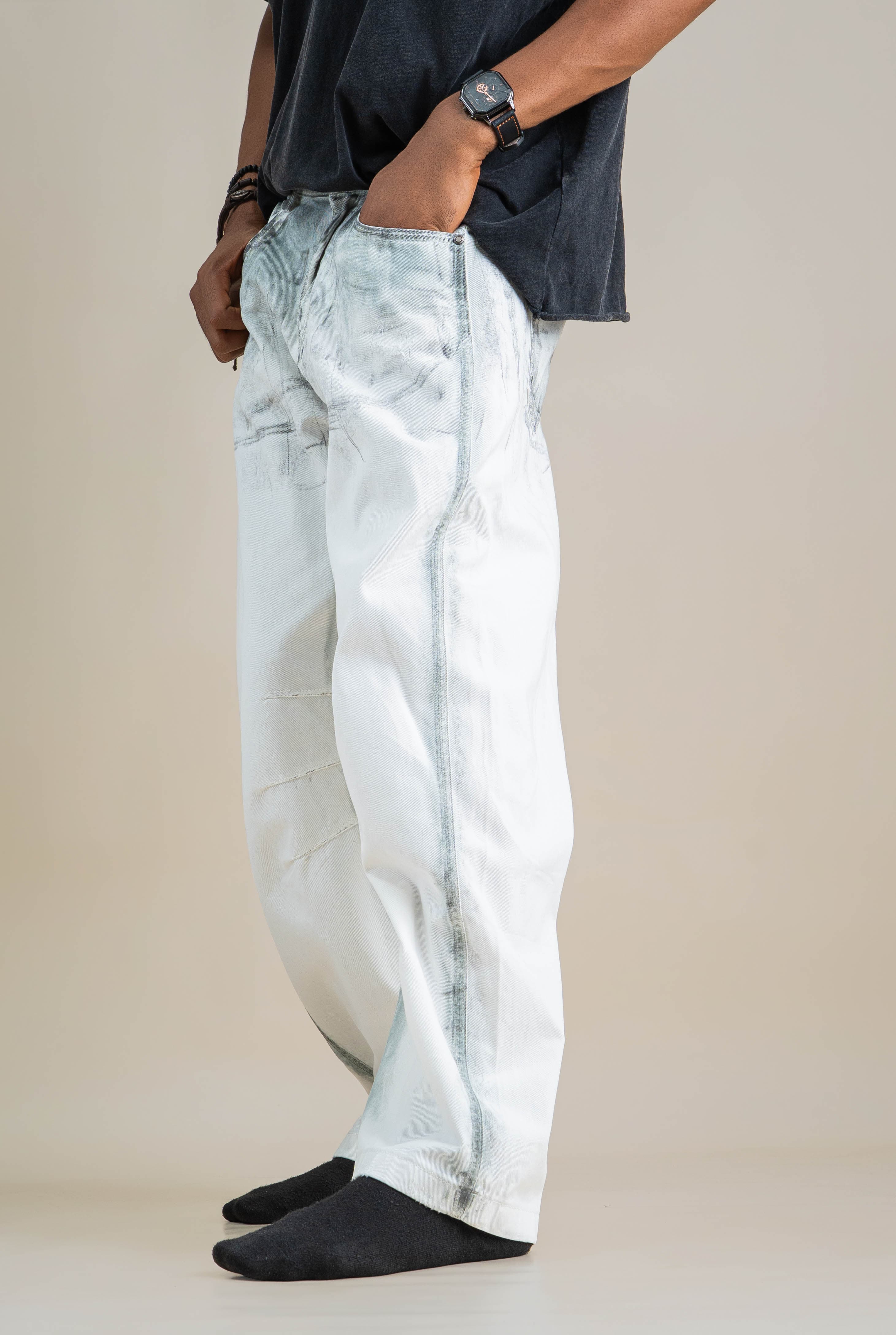 BRUSHED UP DENIM PANTS - View 2