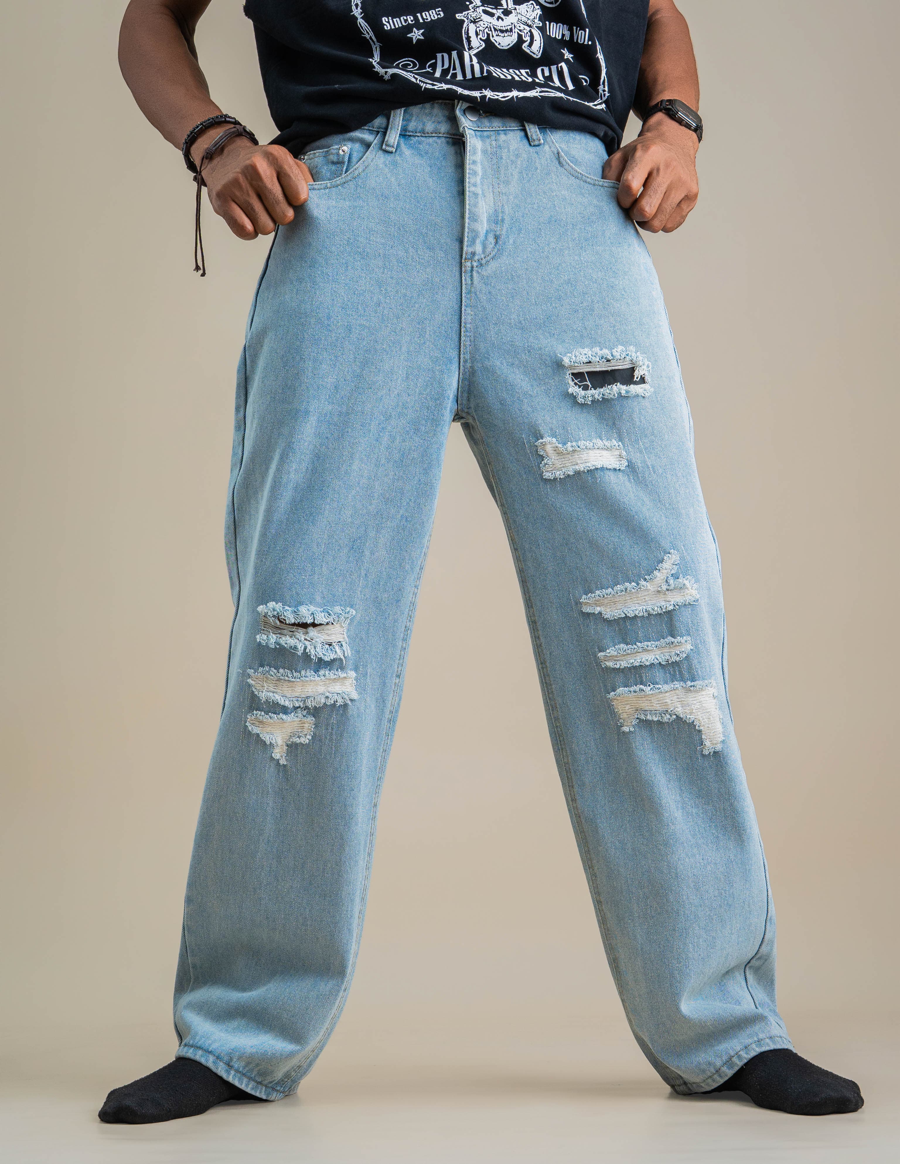 CLIVE RIPPED JEANS