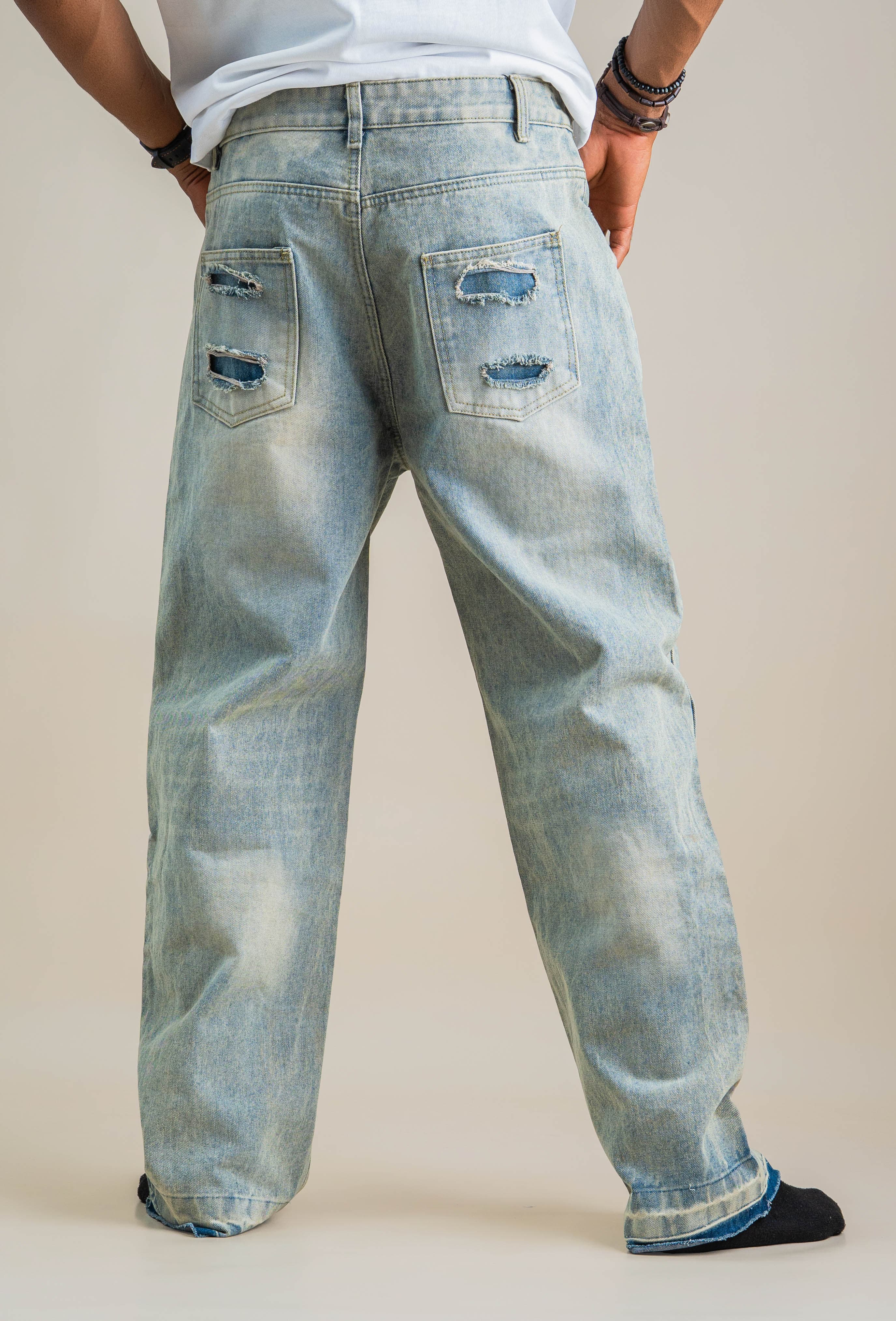 PALE RIPPED DENIM - View 3