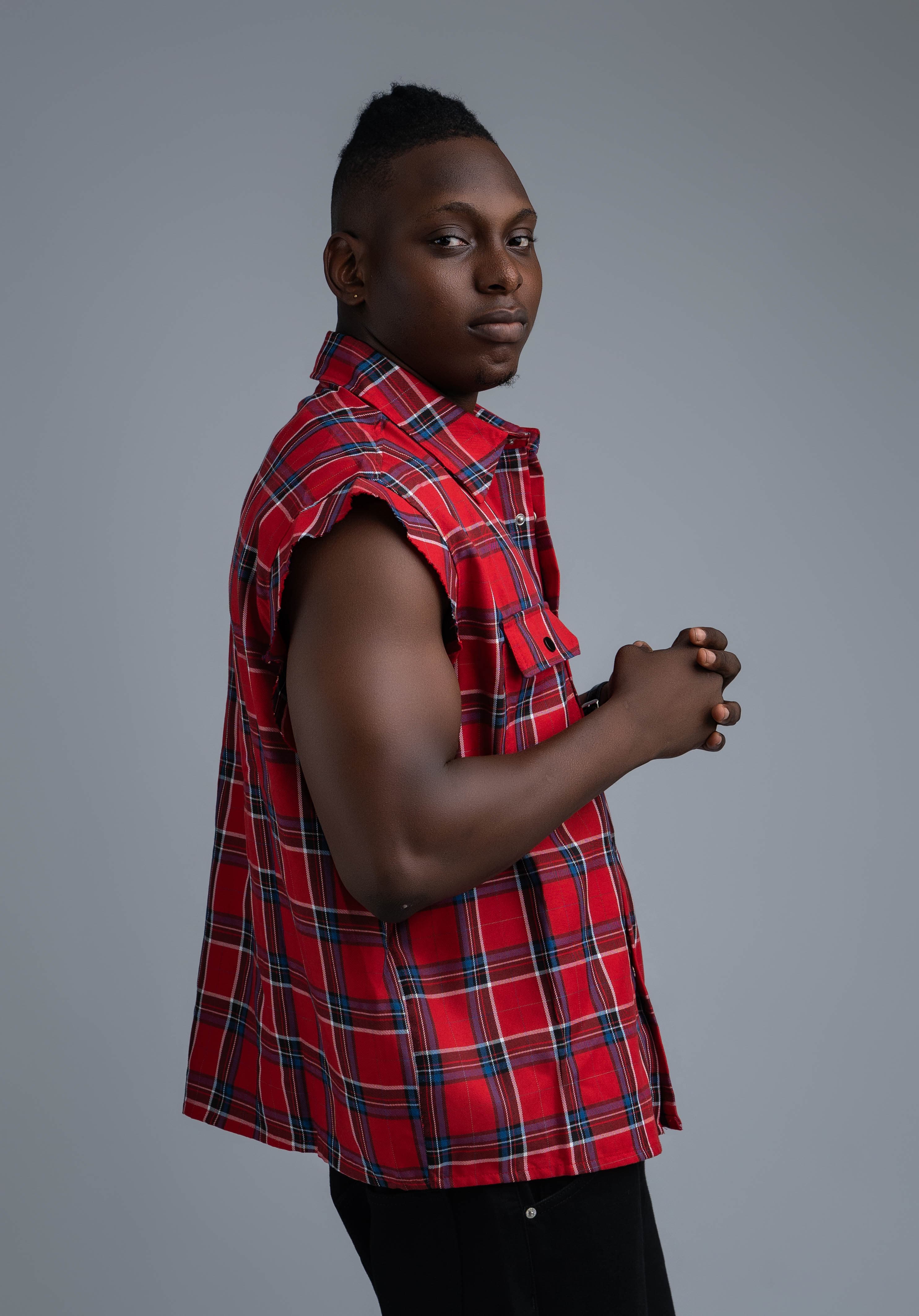 ANARCHY PLAID VEST SHIRT - View 3
