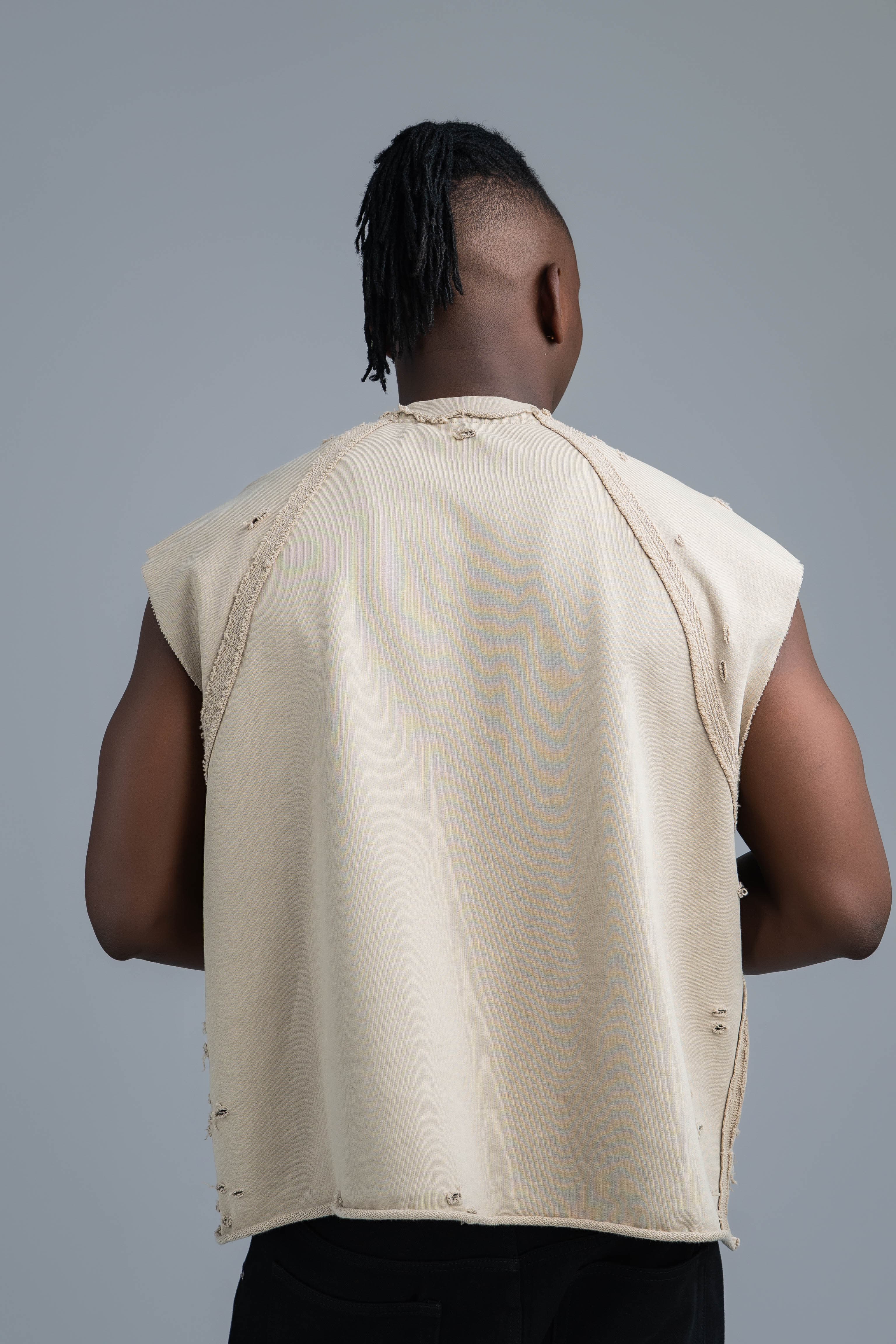 POLITAN SLEEVELESS DISTRESSED TOP - View 4